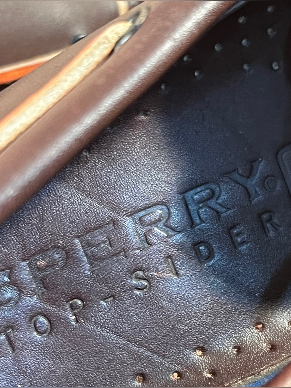 Sperry Brown Leather Boat Shoes with Tan Laces - Picture 6 of 7